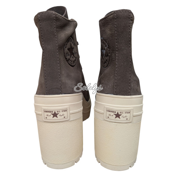 Converse Chuck 70 De Luxe Heel Platform Nubuck Leather Coffee Sneaker Boot 8.5 - Picture 3 of 9